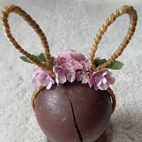 English Rose Garden Velvet Bunny Ear Headband